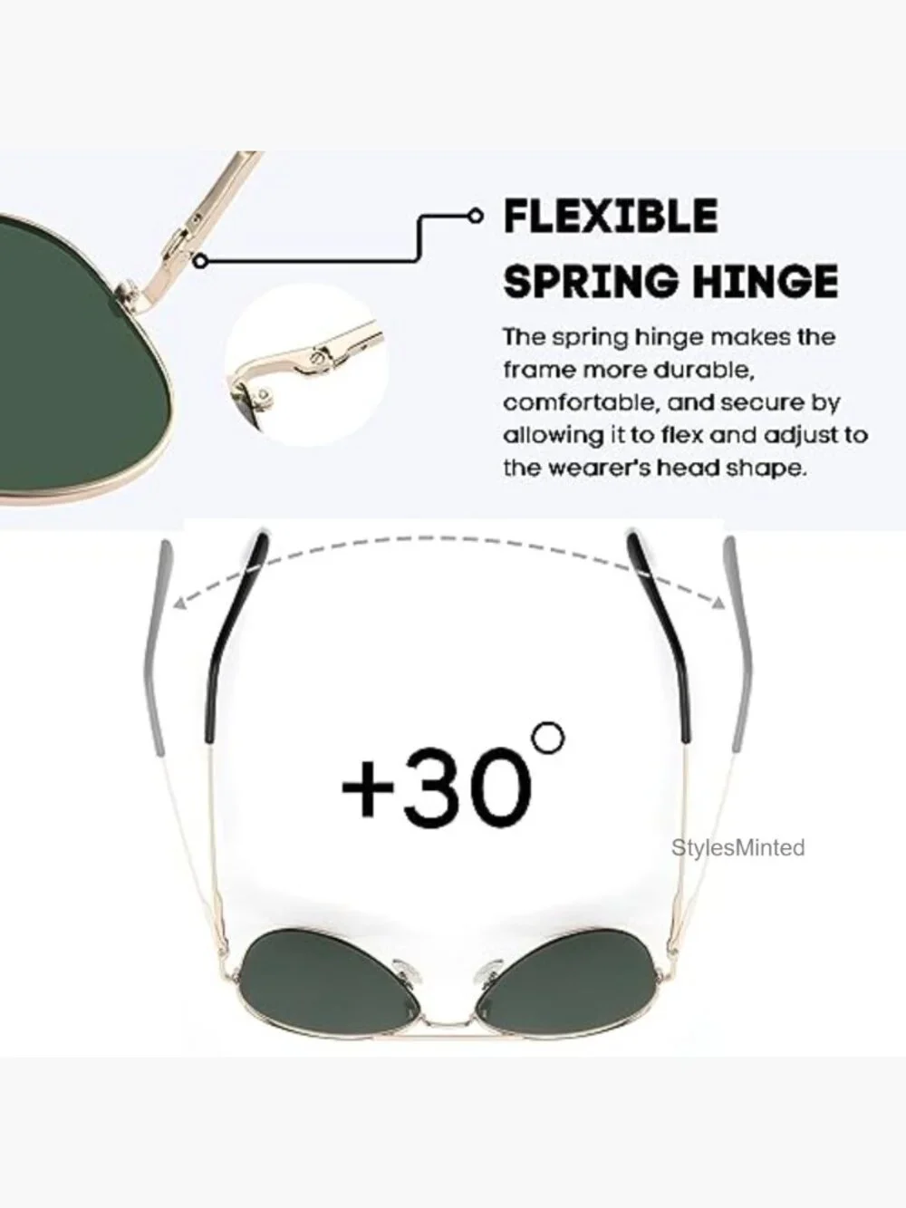 Extra Large Aviator Sunglasses for Men Stainless Steel Polarized UV400